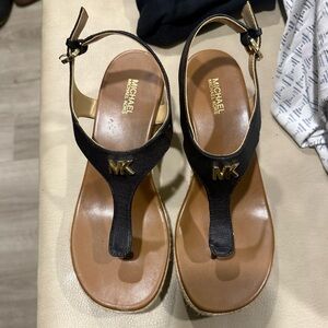 Michael Kors Black Espadrille Sandal Wedges